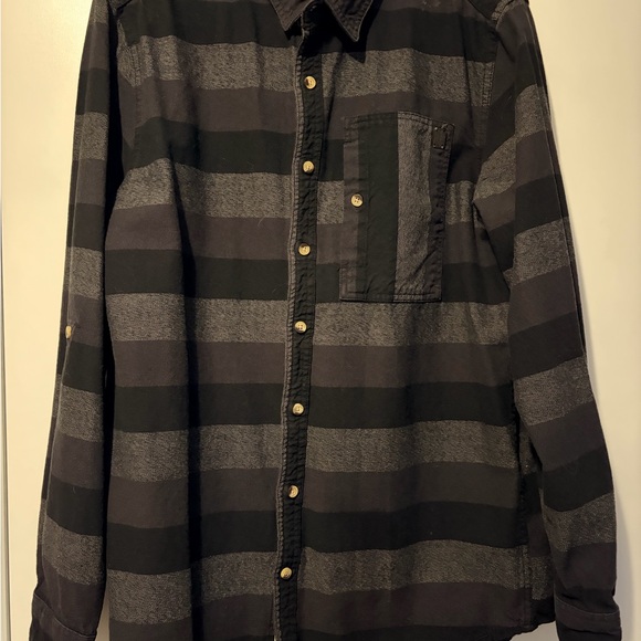 Triple Five Soul Other - Triple Five Soul Black and Gray Striped Men's Shirt